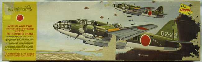 Lindberg 1/72 Japanese Bomber Betty G4M2, 576-200 plastic model kit